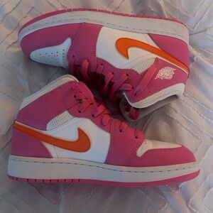 Jordan White and Pink Sneakers